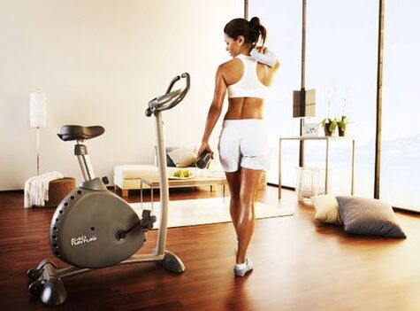 Exercise on an exercise bike